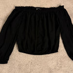 Brandy Melville  Off-The-Shoulder Top Long Sleeve Black Photo 0