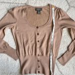 Banana Republic Silk Blend Cropped Cardigan Taupe Button Front Sweater XS Photo 2