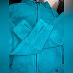 Adidas Fleece Climawarm Hoodie w Full Zip Drawstring Hood Women’s Lg Teal Blue Photo 10