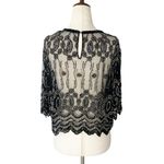 VINTAGE 90s STENAY Sheer Beaded Top Black Size 24 Photo 4