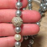 Faux Gray & White Pearl Long Necklace Photo 9