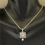 Michele Baratta Designer Framed Heart Sterling Silver Necklace Pendant Photo 1