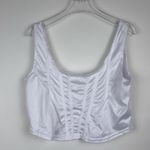 MOALLUOM White Bustier Crop Sleeveless Stretch Backless Y2k Corset Top 6 Photo 1