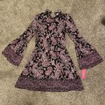 Xhilaration Floral Black & Purple Dress Photo 0