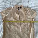 Laundry by Shelli Segal Shelli Segal Embroidered Shirt Medium‎ Cream Pintuck Pleated Blouse Boho Western Photo 5