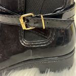Black Shiny Ankle Rain Boots Size 10/41 B17B‎ Black Photo 4