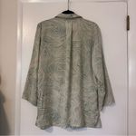 Open Edit  Nordstrom Printed Satin Button Down Shirt XS Womens Photo 3