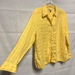 JM Collection Linen Yellow Women's Button Front Shirt Size 14 Photo 4