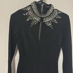 Elegant Black Dress with Embellished Collar Photo 1