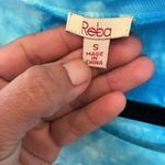 Reba Vintage  Tie Dye Long Sleeve Shirt Rhinestone Cross‎ Blue White Size S Photo 2