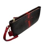 Coach Brown and Red Coated Canvas Wristlet with cardholder Photo 4