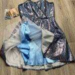 Betsey Johnson Betsy Johnson Evening Metallic Blue Leopard Print Prom/Homecoming/Wedding Dress Photo 3