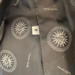 Vintage Longline Black Leather Jacket Sz Medium GV Medusa Head Buttons Photo 5