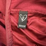 Windsor beautiful burgundy flowy mini dress with short sleeves and tie Photo 5