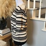 Anthropologie Striped Cropped Wrap Cotton Blend Short Sleeve Sweater Size Large Photo 3