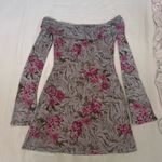 Urban Outfitters Floral Zebra Print Off-Shoulder Dress Photo 0