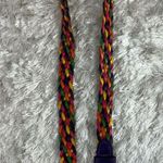 Multicolor Bright Braided Leather Belt Large Purple Photo 2