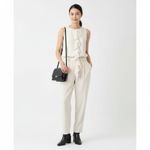 Theory  100% Silk Ivory Cream Sleeveless Ruffle Front Button Up Blouse Top S Photo 7