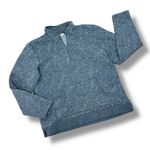 Orvis Floral Embroidery Quilted Quarter Zip Pullover Sweatshirt Blue Medium Photo 11