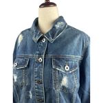 Torrid  Womens Chore Jacket 2X (18-20) Longline Denim Distressed Oversized‎ NWT Photo 4