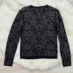 Ann Taylor Women's Black Floral Lace Look Button Up Long Sleeve Cardigan Size XS Photo 2