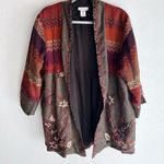 Soft Surroundings Open Wool Zigzag & Floral Jacket Sz XL Photo 0