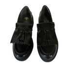 Franco Sarto Womens Kili Purple Patent Loafers Shoes 7 Medium Black Platform Photo 5