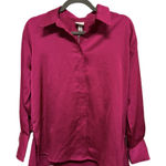 A New Day  Pink Satin Top Long Sleeve Button Down Size small NWT Business Casual Photo 0