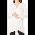 Free People  Your Girl Button-Front Tunic Top Dress In Ivory Size Small Photo 2