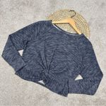 J.Crew Twist-front Sweatshirt Pullover Longsleeve Cropped in Vintage Indigo XXS Photo 3