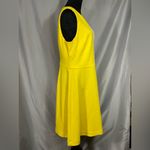 Jessica J Howard Yellow V Neck Dress Crochet Front Stretch Sleeveless A Line 16 Gold Photo 3