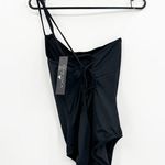 Island Goddess Lace Back One Shoulder One Piece Size 10 Black Photo 2