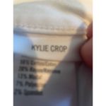 Kylie Crop Jeans with Rollup Cuff in White, A28 White Size 31 Photo 3