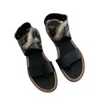 Vince  Mailin Snake Embossed Ankle Wrap Flat leather Sandal Sz 6.5 Statement Chic Photo 2