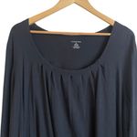 Lands End Women Top 2X Black Gathered Scoop Neck Minimalistic Flowy Relaxed Photo 3