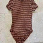 Forever 21  Burnt Orange Striped One Piece Body Suit Sz Medium Photo 0