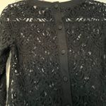 Banana Republic Black All Over Lace Back Button Down Crewneck Blouse Size XSmall Photo 4