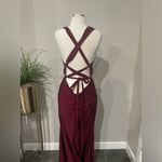 La Femme New! #28677 Satin Jersey Trumpet Gown Dark Berry Dress Sz 8 $348 Photo 6