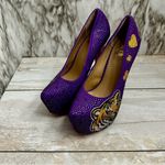 Herstar Women Sz 9 LSU Tigers Crystal Heels Pumps Shoes Purple Gold Glitter Glam Photo 2