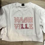 Pink Lily NASHVILLE BOOTS WHITE CROPPED CORDED GRAPHIC SWEATSHIRT Photo 2