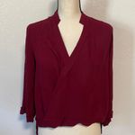 Forever 21 Long Sleeve Top Faux Wrap Collared Blouse Shirt Size M Photo 0