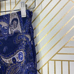 Anthropologie  Maeve Maria Pant Trouser Flared Paisley Print Metallic Blue Size 0 Photo 5