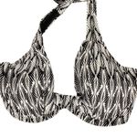 Women’s Sunsets Monochrome Leaf Pattern Bikini Top BRAND NEW. TOP ONLY Black Size XL Photo 0