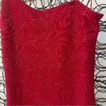 Vintage Y2K Hyphen red glitter roses swirl stretch cord back prom dress Size L Photo 4