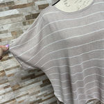 Max Studio  women linen top hi-low striped Sz M oversized Photo 3