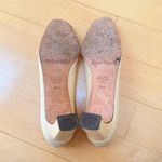 Etienne Aigner Vintage Cream Leather Raffia Pumps 8.5 Photo 3