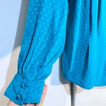 Vintage silk self tie blouse size 6 J.Raymond in green lagoon :Box H: Photo 2