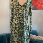 BP  Long Sleeve Print Dress In Green Moss Hannah Kate Size L Large NWT Photo 0