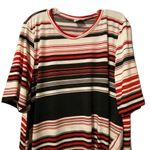 Curvy Club striped tunic top knot front size‎ 5x Red Photo 1