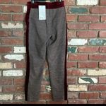 The Kooples  Beige Plaid Women's Pants Maroon  Velvet Accent sz 2 med Photo 2